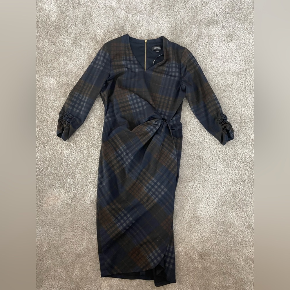 Tahari Front Tie Midi Dress